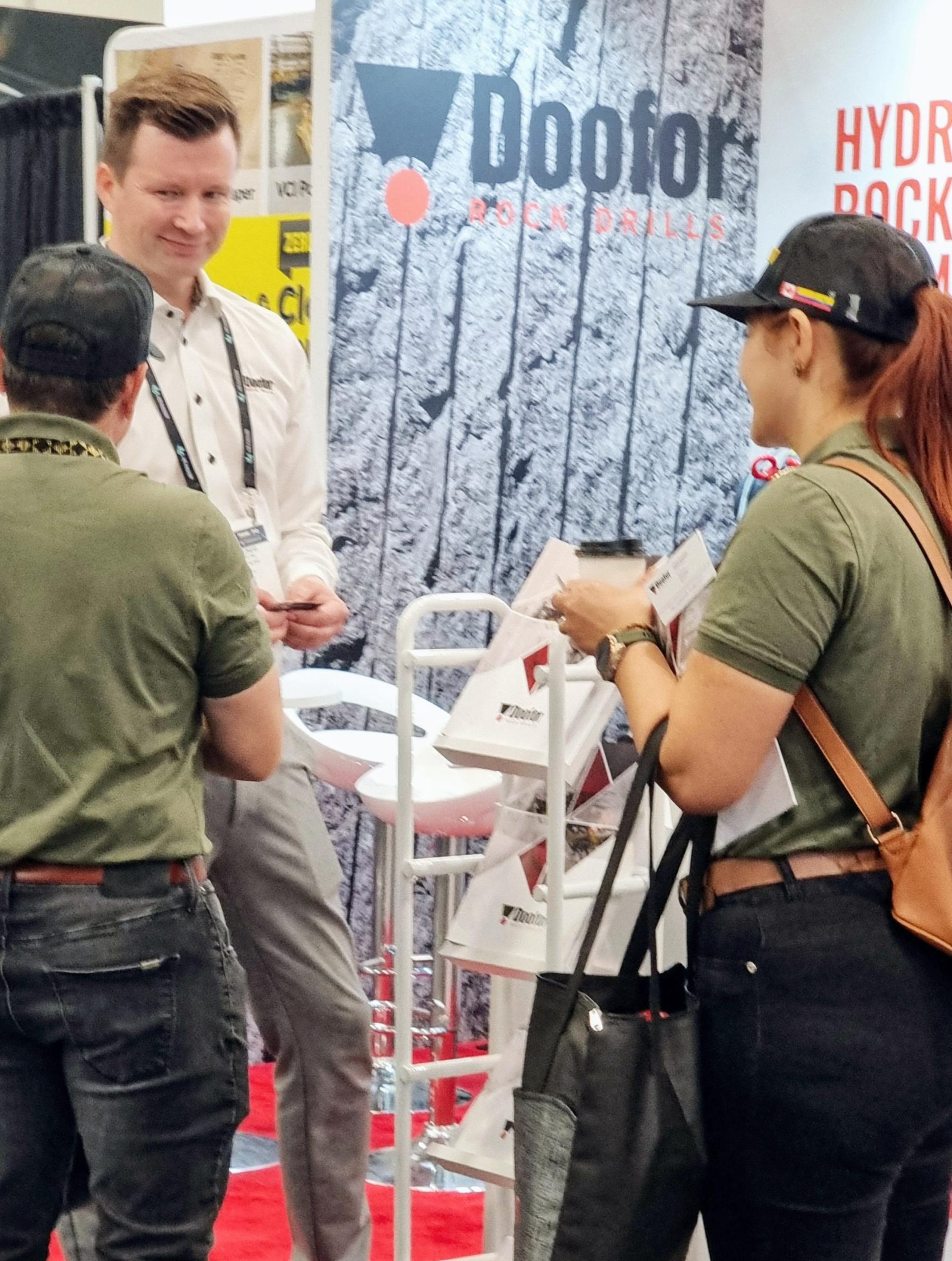 Discussions at the Doofor booth in Minexpo, Las Vegas.